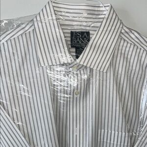 Jos. A. Bank White and Black Dress Shirt with Spread Collar